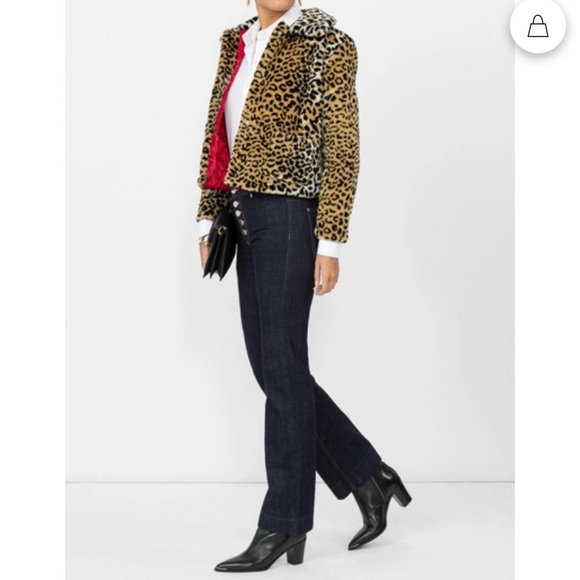 ALEXA CHUNG LEOPARD FAUX FUR JACKET - Picture 2 of 5